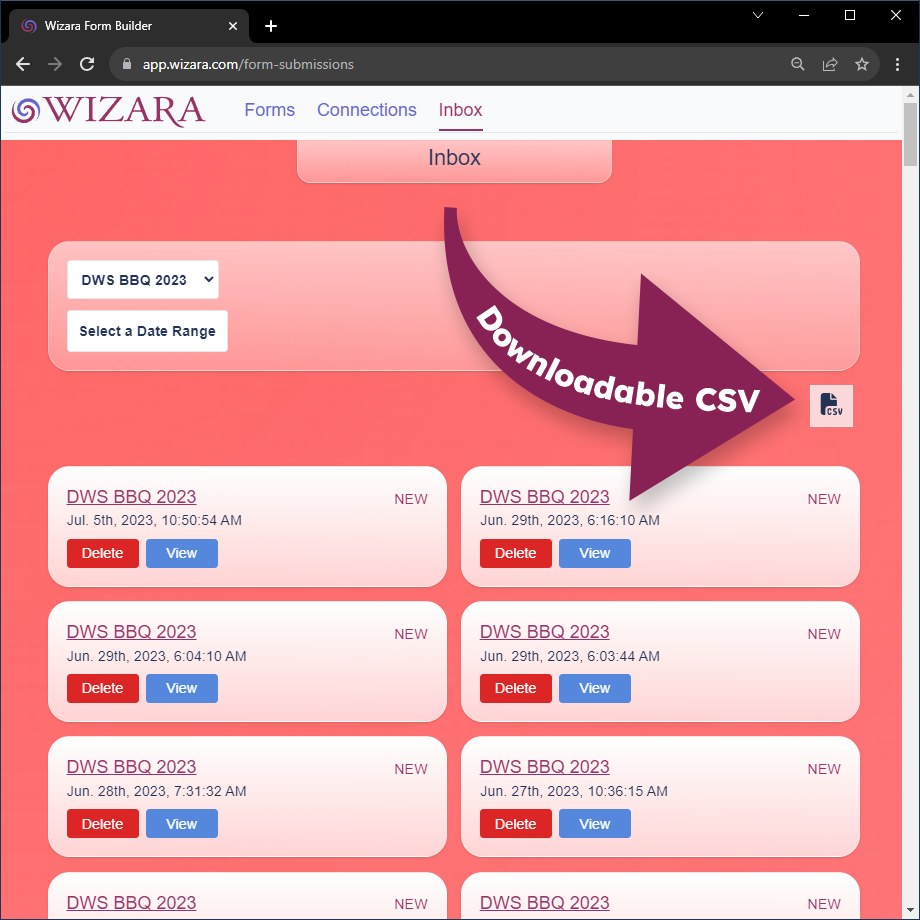DWS Form Inbox